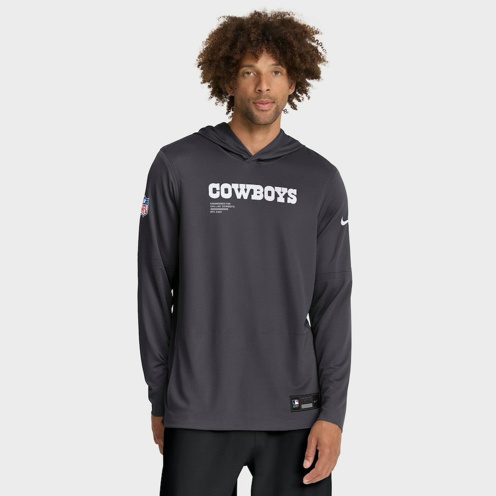 Sideline Pure Fury Performance Long Sleeve Hoodie T-Shirt - Dallas Cowboys