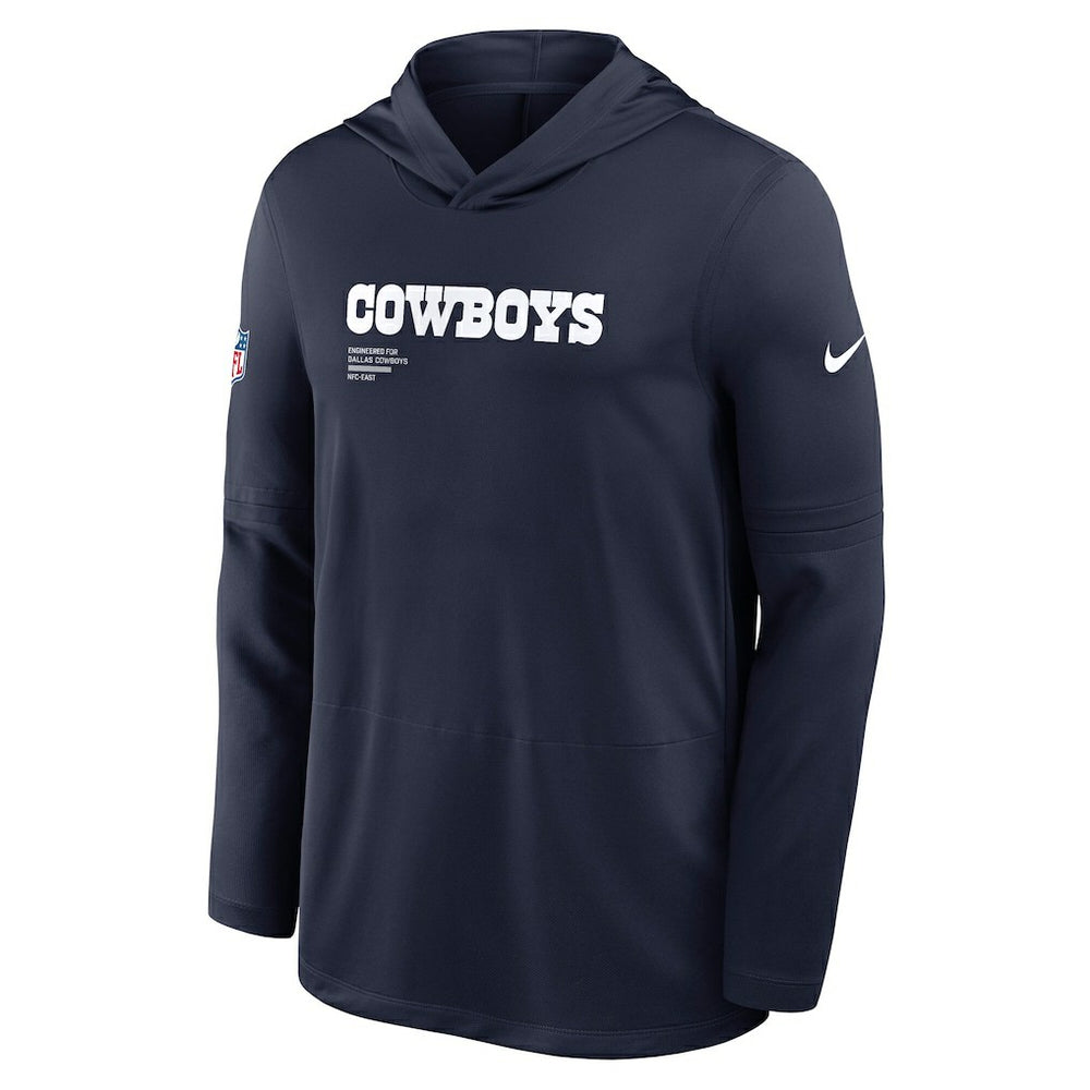 Sideline Pure Fury Performance Long Sleeve Hoodie T-Shirt - Dallas Cowboys