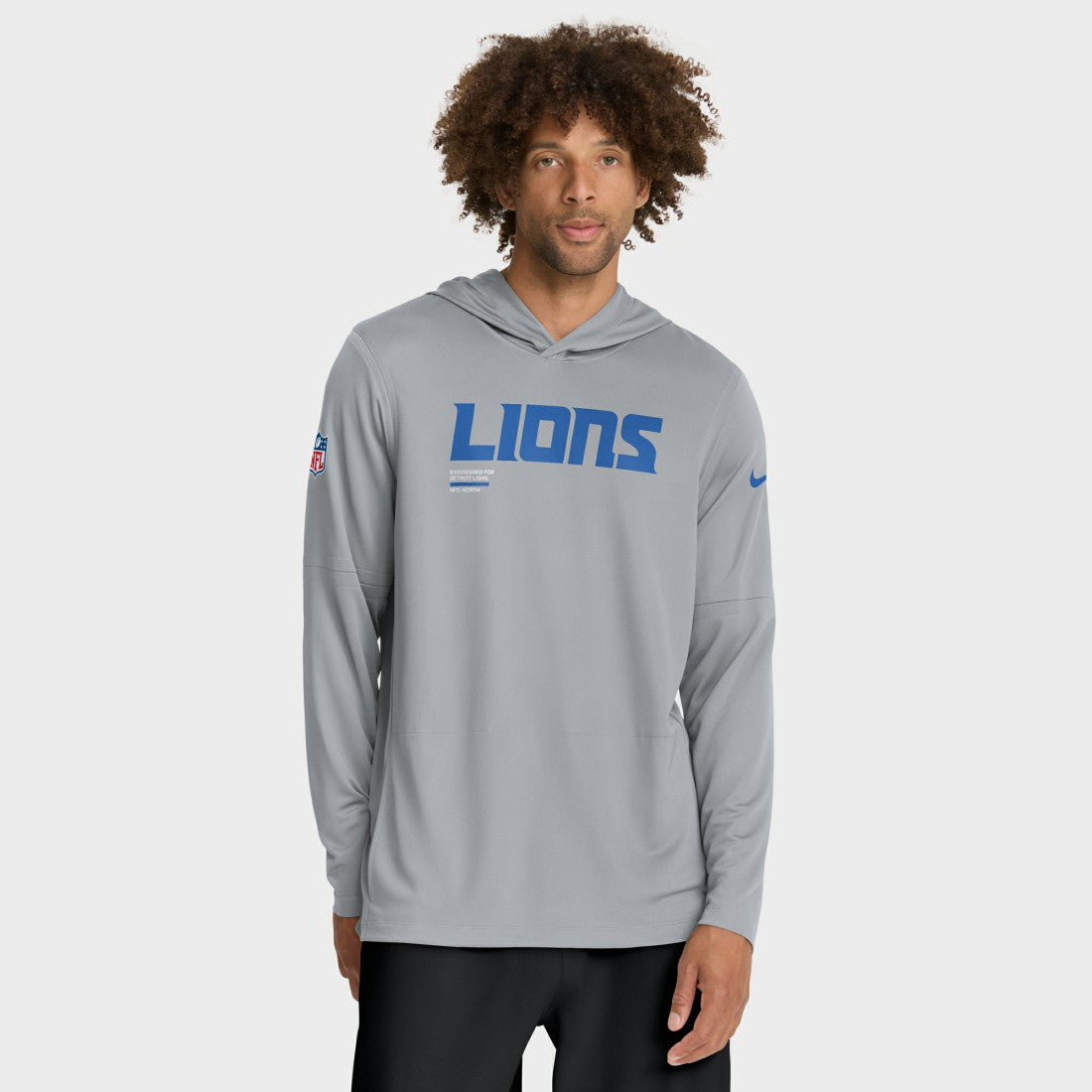 Sideline Pure Fury Performance Long Sleeve Hoodie T-Shirt - Detroit Lions