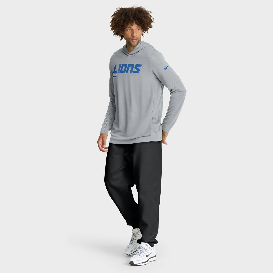 Sideline Pure Fury Performance Long Sleeve Hoodie T-Shirt - Detroit Lions
