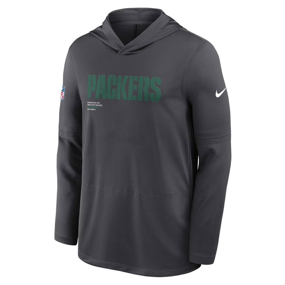 Sideline Pure Fury Performance Long Sleeve Hoodie T-Shirt - Green Bay Packers
