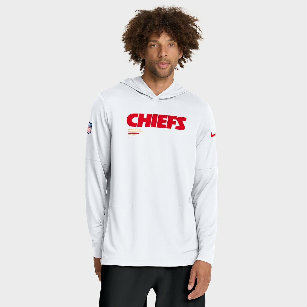 Sideline Pure Fury Performance Long Sleeve Hoodie T-Shirt - Kansas City Chiefs