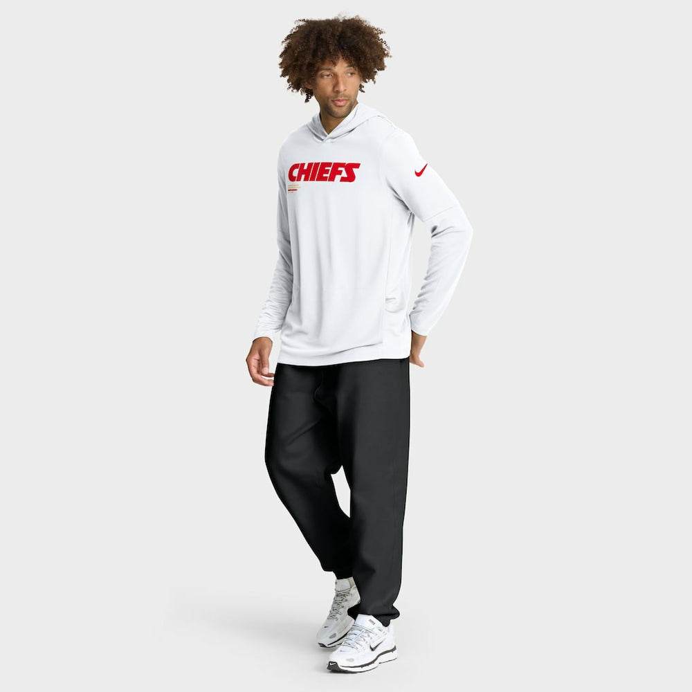 Sideline Pure Fury Performance Long Sleeve Hoodie T-Shirt - Kansas City Chiefs