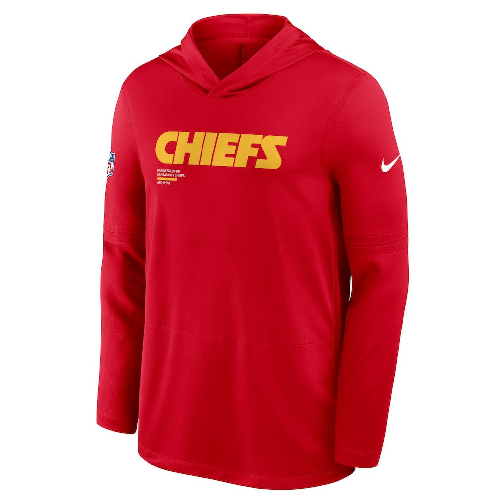 Sideline Pure Fury Performance Long Sleeve Hoodie T-Shirt - Kansas City Chiefs