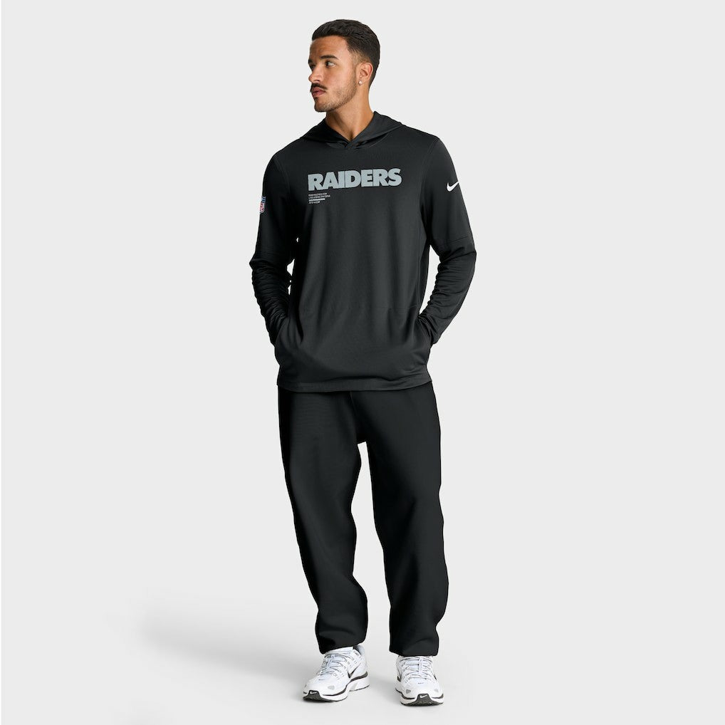 Sideline Pure Fury Performance Long Sleeve Hoodie T-Shirt - Las Vegas Raiders