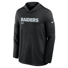 Sideline Pure Fury Performance Long Sleeve Hoodie T-Shirt - Las Vegas Raiders