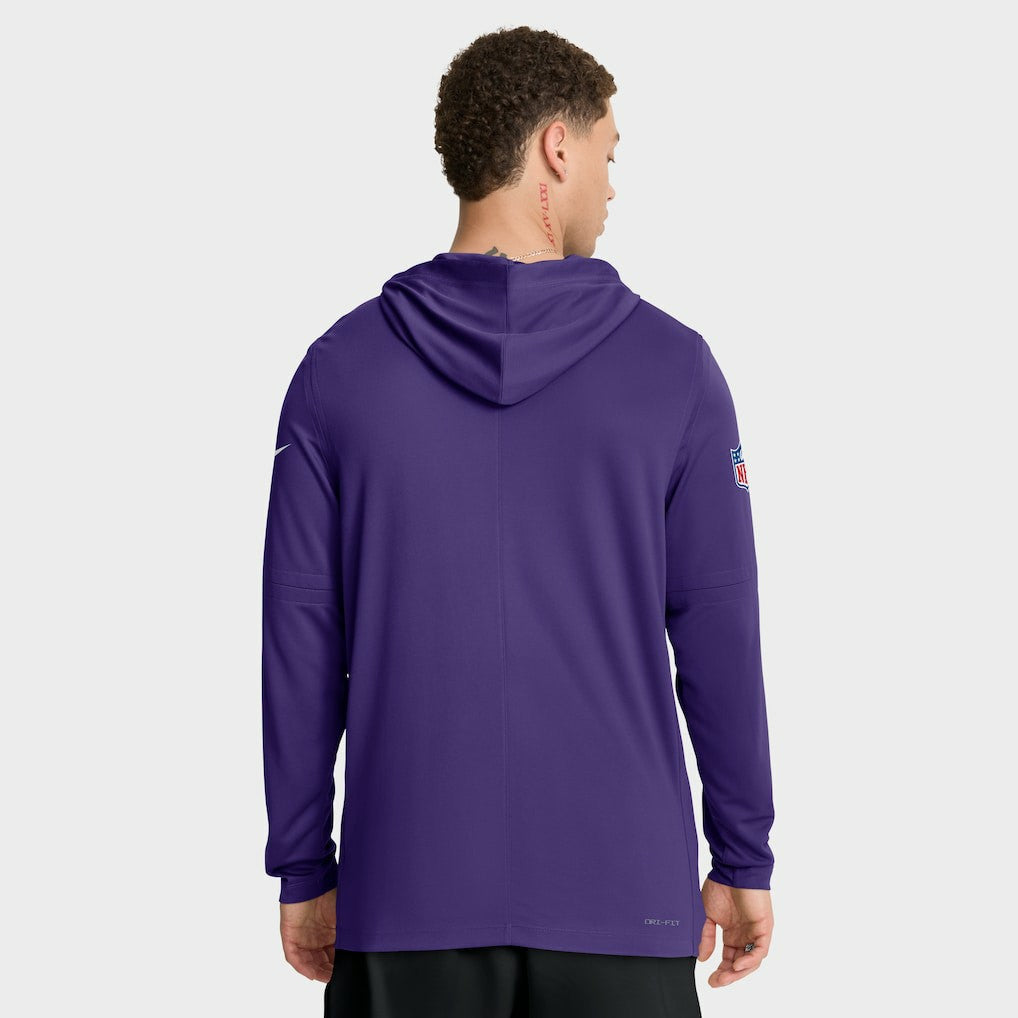 Sideline Pure Fury Performance Long Sleeve Hoodie T-Shirt - Minnesota Vikings