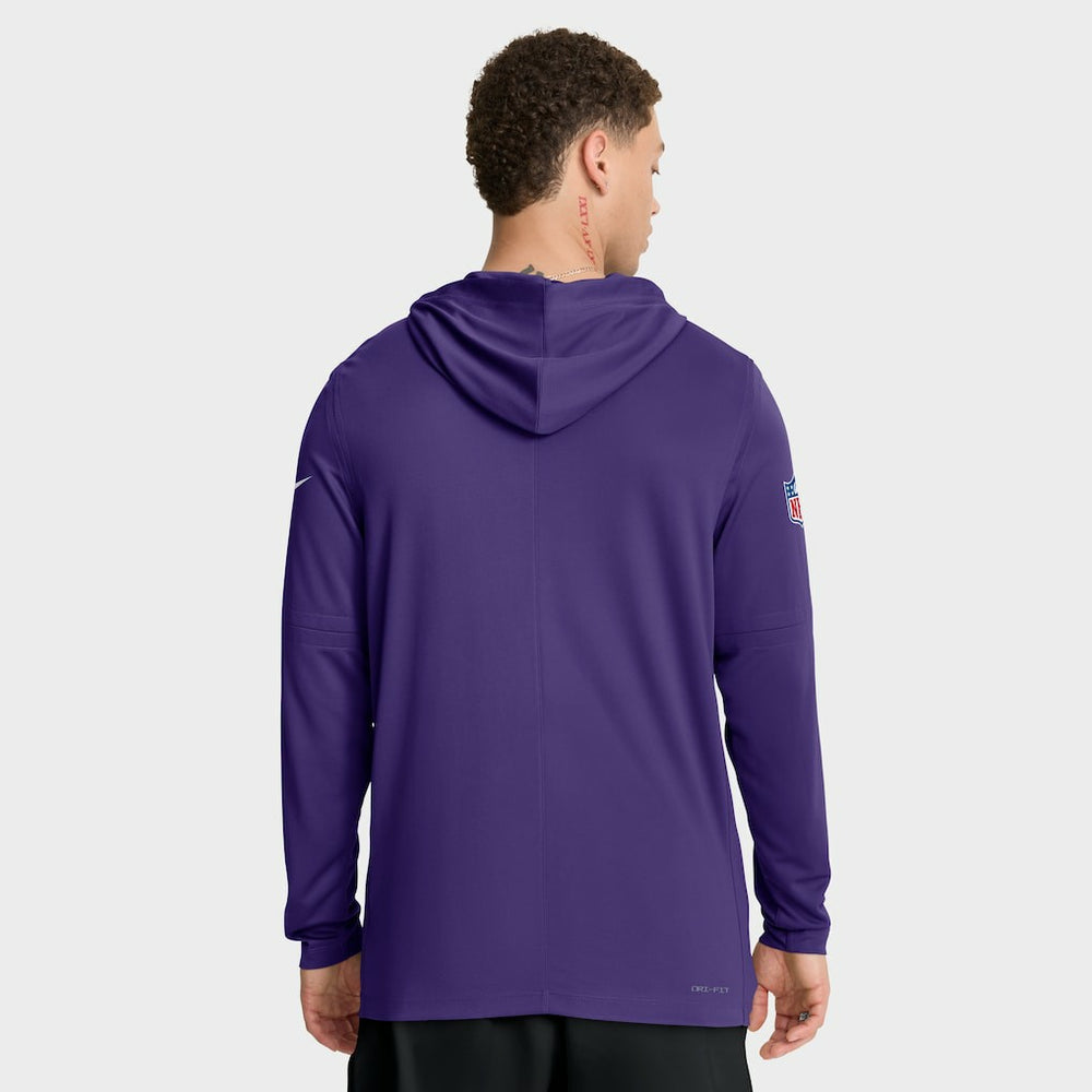 Sideline Pure Fury Performance Long Sleeve Hoodie T-Shirt - Minnesota Vikings