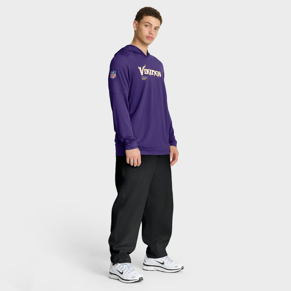 Sideline Pure Fury Performance Long Sleeve Hoodie T-Shirt - Minnesota Vikings