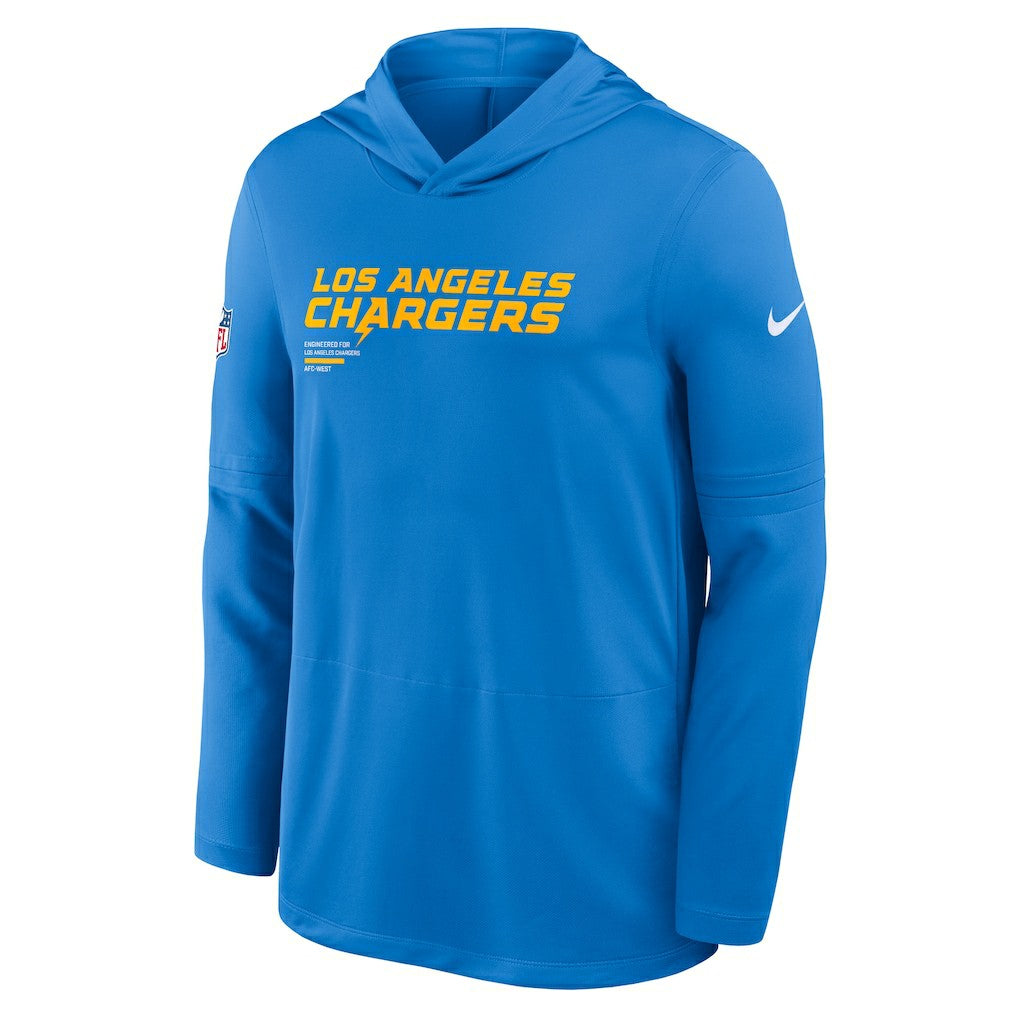 Sideline Pure Fury Performance Long Sleeve Hoodie T-Shirt - Los Angeles Chargers
