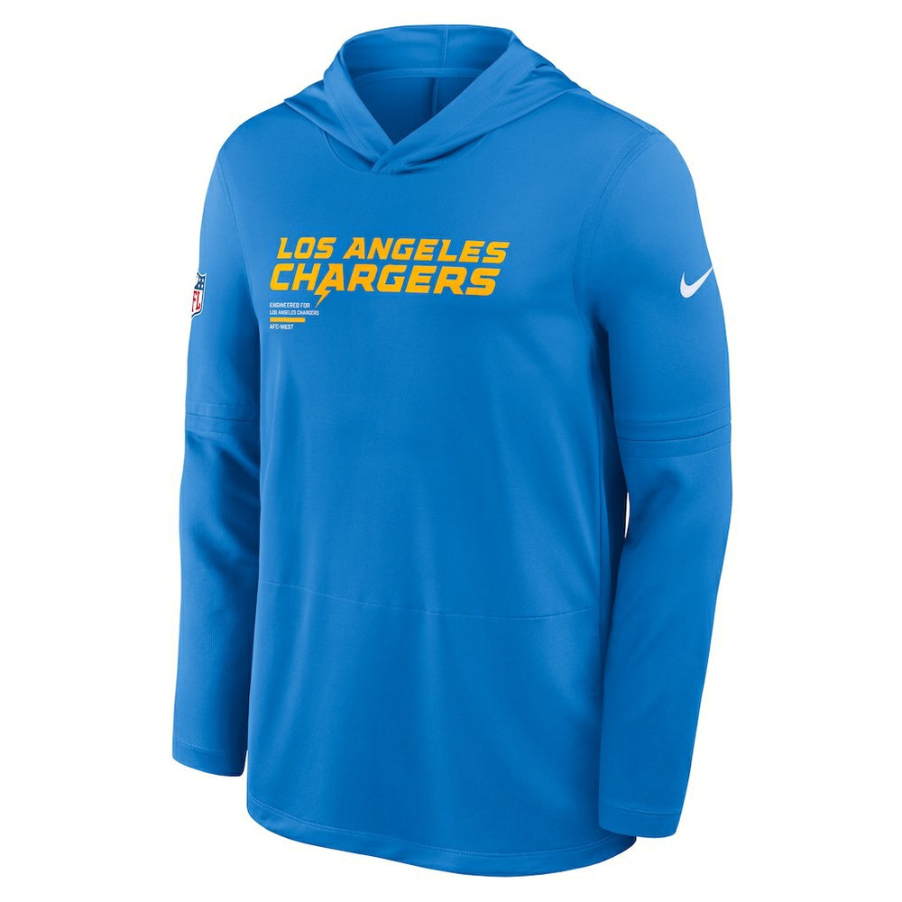 Sideline Pure Fury Performance Long Sleeve Hoodie T-Shirt - Los Angeles Chargers