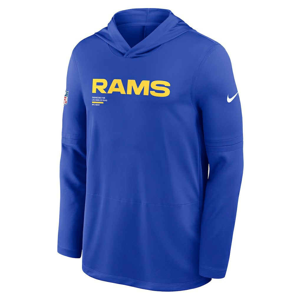 Sideline Pure Fury Performance Long Sleeve Hoodie T-Shirt - Los Angeles Rams
