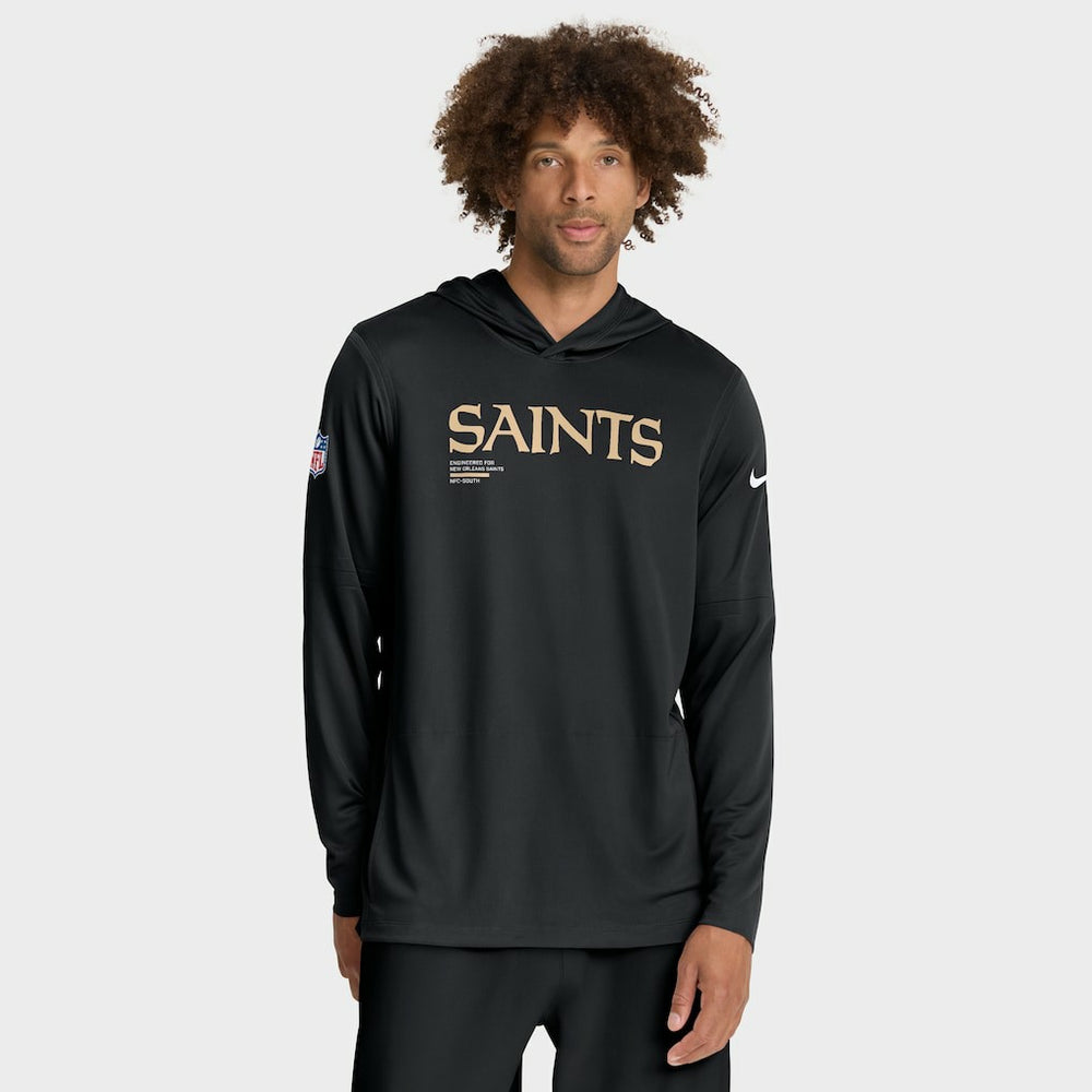 Sideline Pure Fury Performance Long Sleeve Hoodie T-Shirt - New Orleans Saints