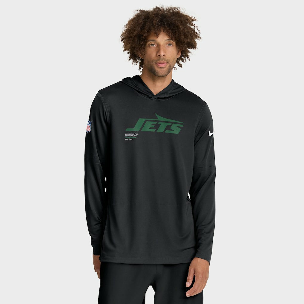 Sideline Pure Fury Performance Long Sleeve Hoodie T-Shirt - New York Jets