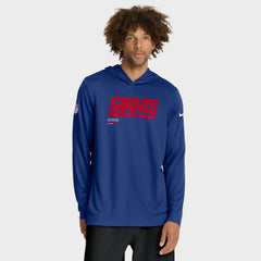 Sideline Pure Fury Performance Long Sleeve Hoodie T-Shirt - New York Giants