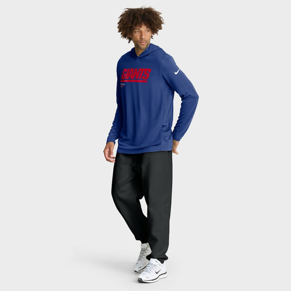 Sideline Pure Fury Performance Long Sleeve Hoodie T-Shirt - New York Giants
