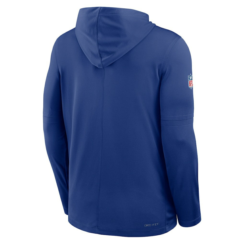 Sideline Pure Fury Performance Long Sleeve Hoodie T-Shirt - New York Giants