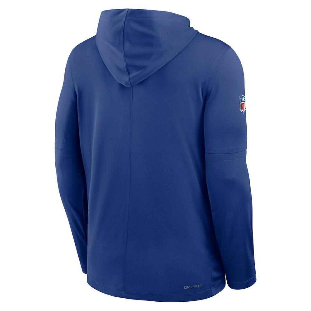 Sideline Pure Fury Performance Long Sleeve Hoodie T-Shirt - New York Giants