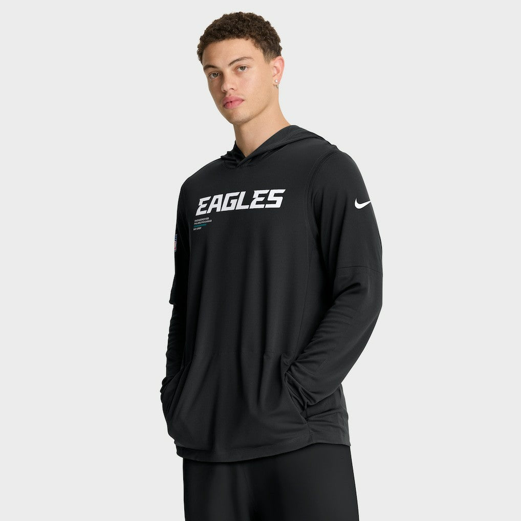 Sideline Pure Fury Performance Long Sleeve Hoodie T-Shirt - Philadelphia Eagles