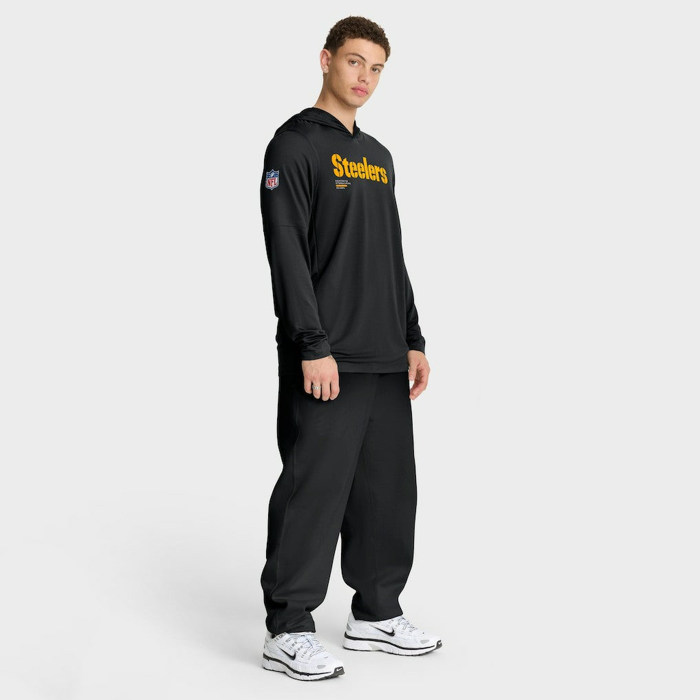 Sideline Pure Fury Performance Long Sleeve Hoodie T-Shirt - Pittsburgh Steelers