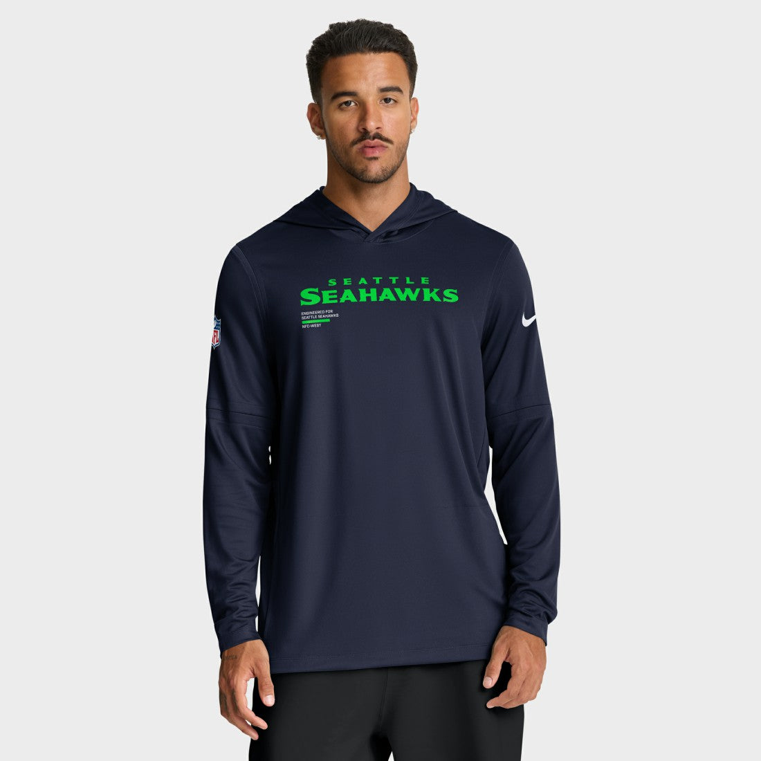 Sideline Pure Fury Performance Long Sleeve Hoodie T-Shirt - Seattle Seahawks