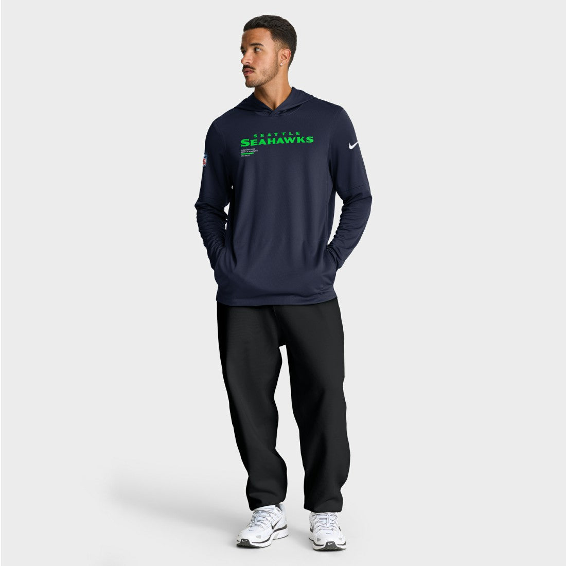 Sideline Pure Fury Performance Long Sleeve Hoodie T-Shirt - Seattle Seahawks