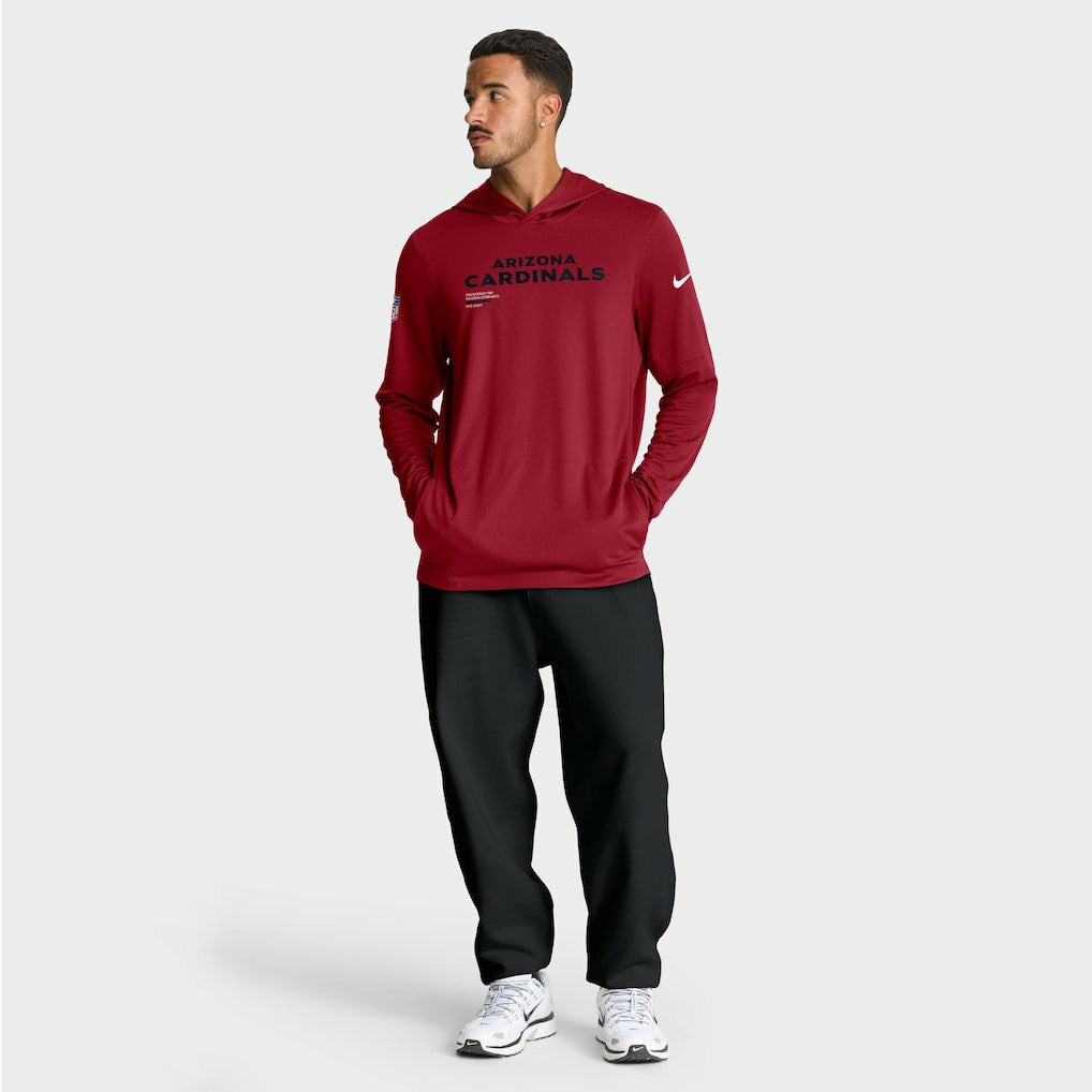 Sideline Pure Fury Performance Long Sleeve Hoodie T-Shirt - Arizona Cardinals
