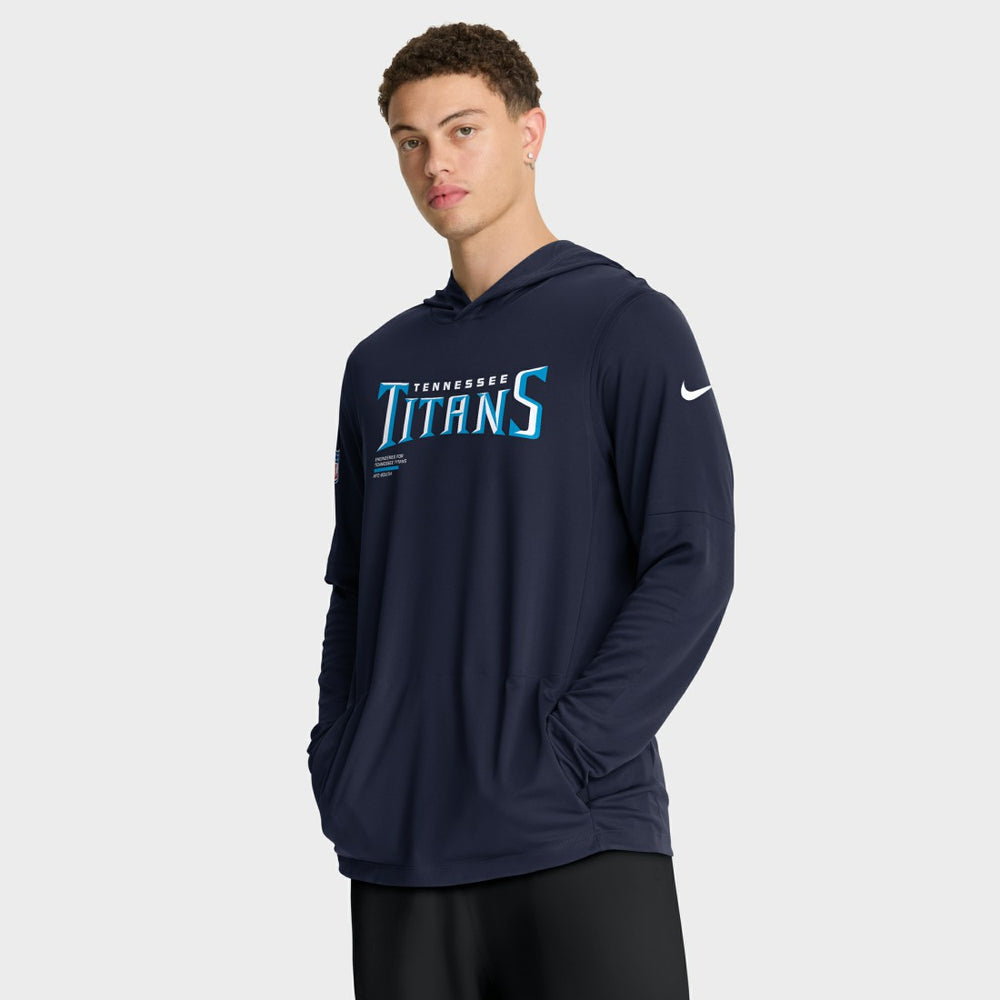 Sideline Pure Fury Performance Long Sleeve Hoodie T-Shirt - Tennessee Titans