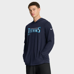 Sideline Pure Fury Performance Long Sleeve Hoodie T-Shirt - Tennessee Titans