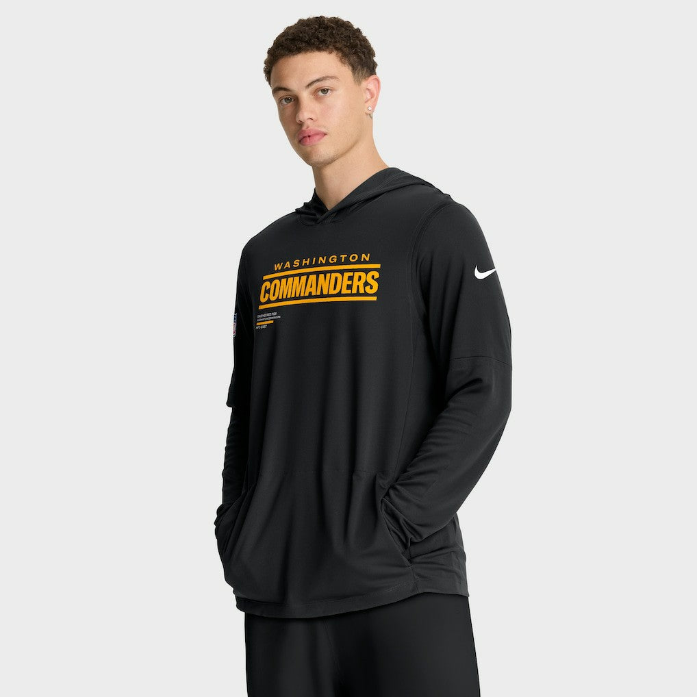 Sideline Pure Fury Performance Long Sleeve Hoodie T-Shirt - Washington Commanders