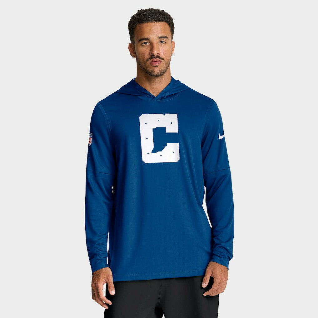 Sideline Option Read Dri-FIT Long Sleeve Hoodie T-Shirt - Indianapolis Colts
