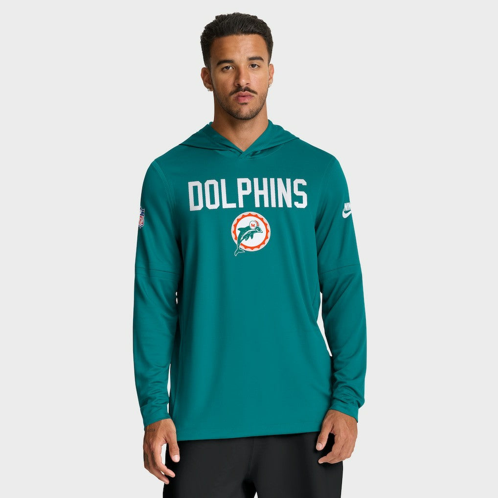 Big & Tall Alt Pack Dri-FIT Long Sleeve Hoodie T-Shirt  - Miami Dolphins