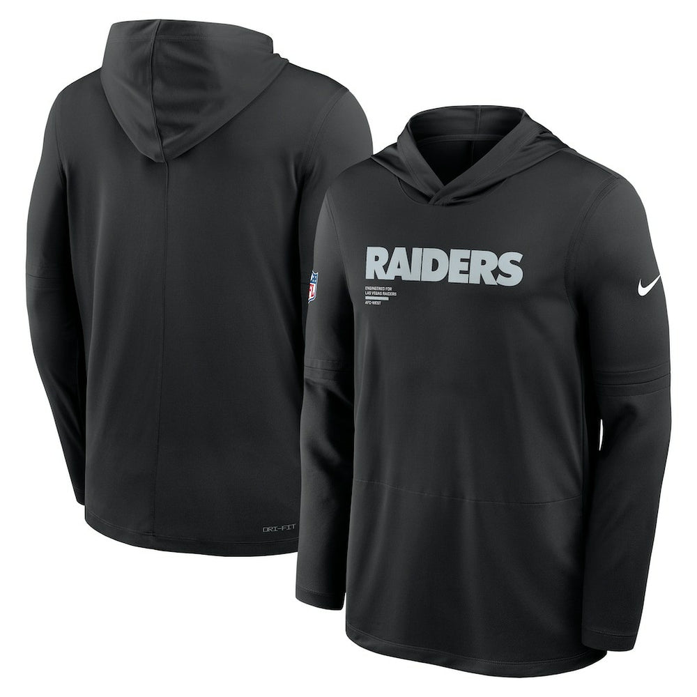 Big & Tall Sideline Dri-FIT Long Sleeve Hoodie T-Shirt - Las Vegas Raiders