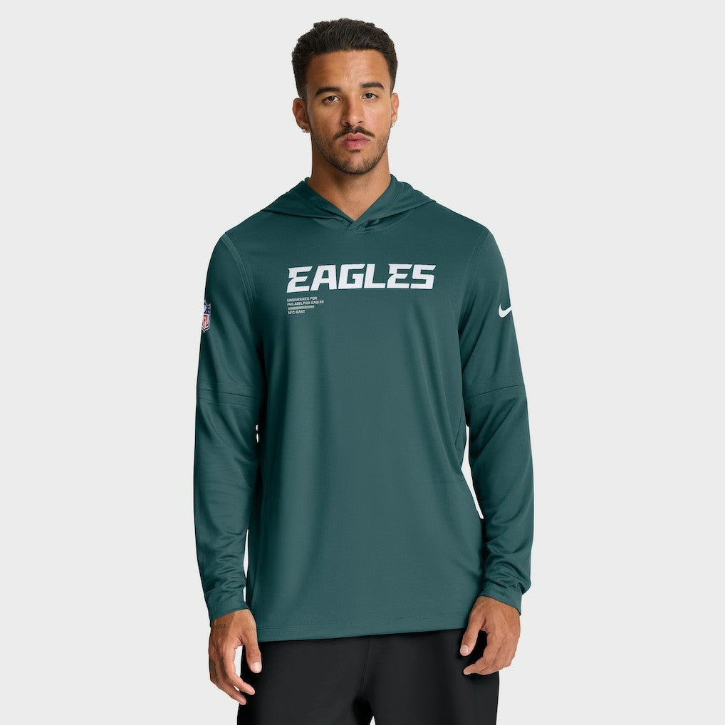 Big & Tall Sideline Dri-FIT Long Sleeve Hoodie T-Shirt - Philadelphia Eagles