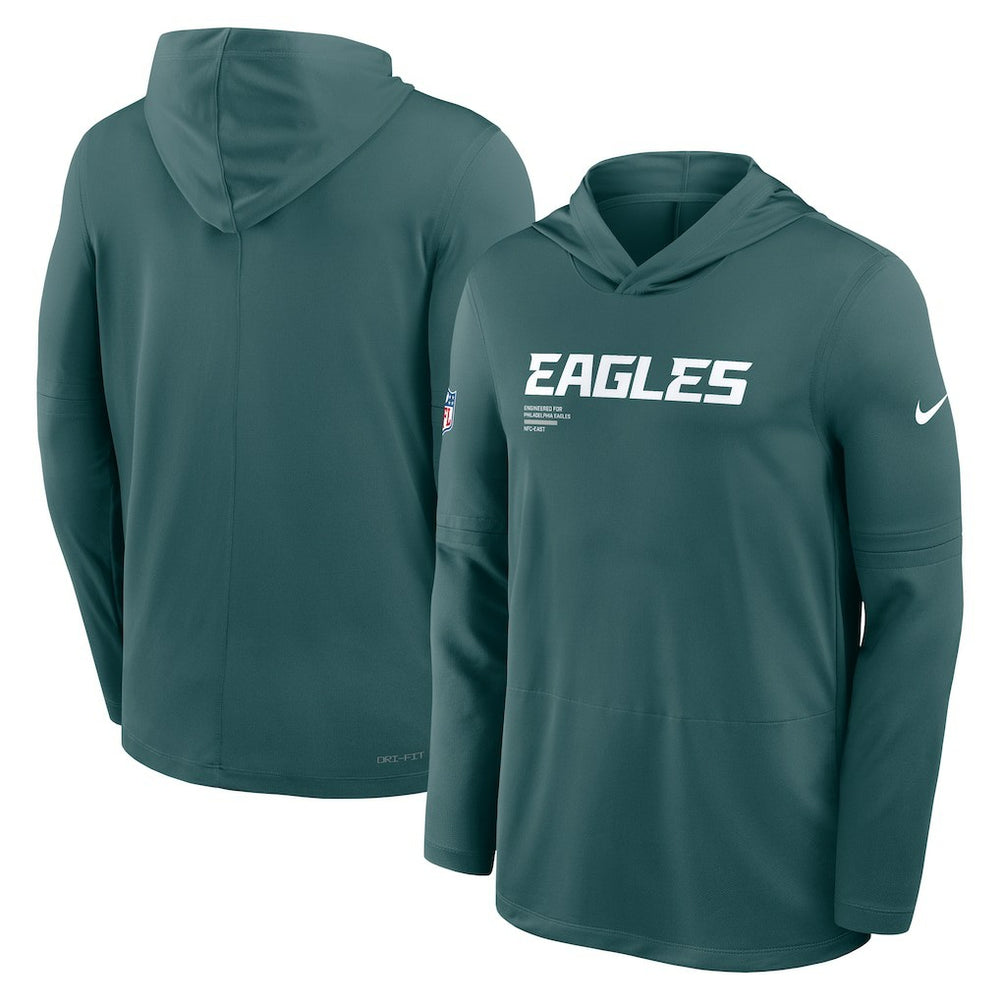 Big & Tall Sideline Dri-FIT Long Sleeve Hoodie T-Shirt - Philadelphia Eagles