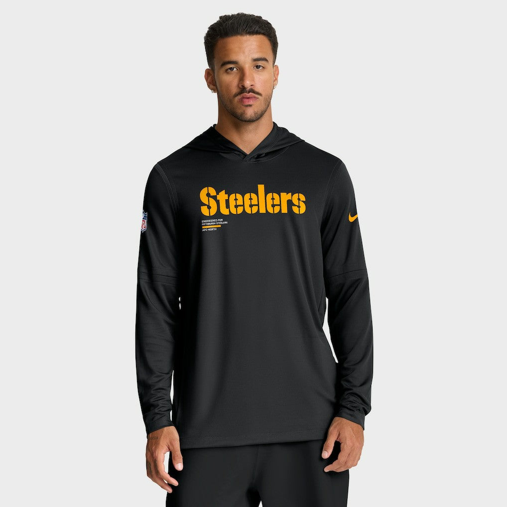 Big & Tall Sideline Dri-FIT Long Sleeve Hoodie T-Shirt - Pittsburgh Steelers