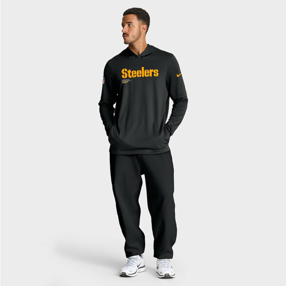 Big & Tall Sideline Dri-FIT Long Sleeve Hoodie T-Shirt - Pittsburgh Steelers
