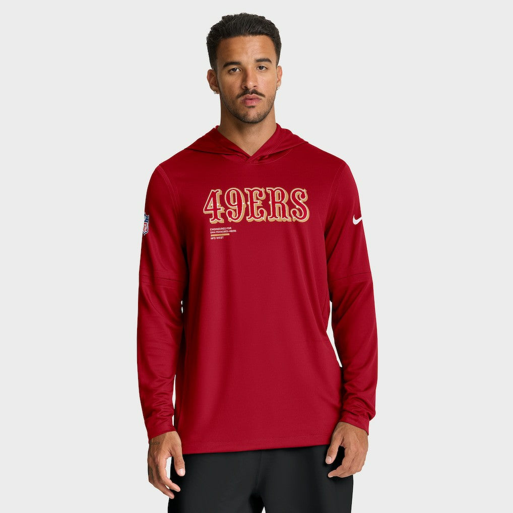 Big & Tall Sideline Dri-FIT Long Sleeve Hoodie T-Shirt - San Francisco 49ers