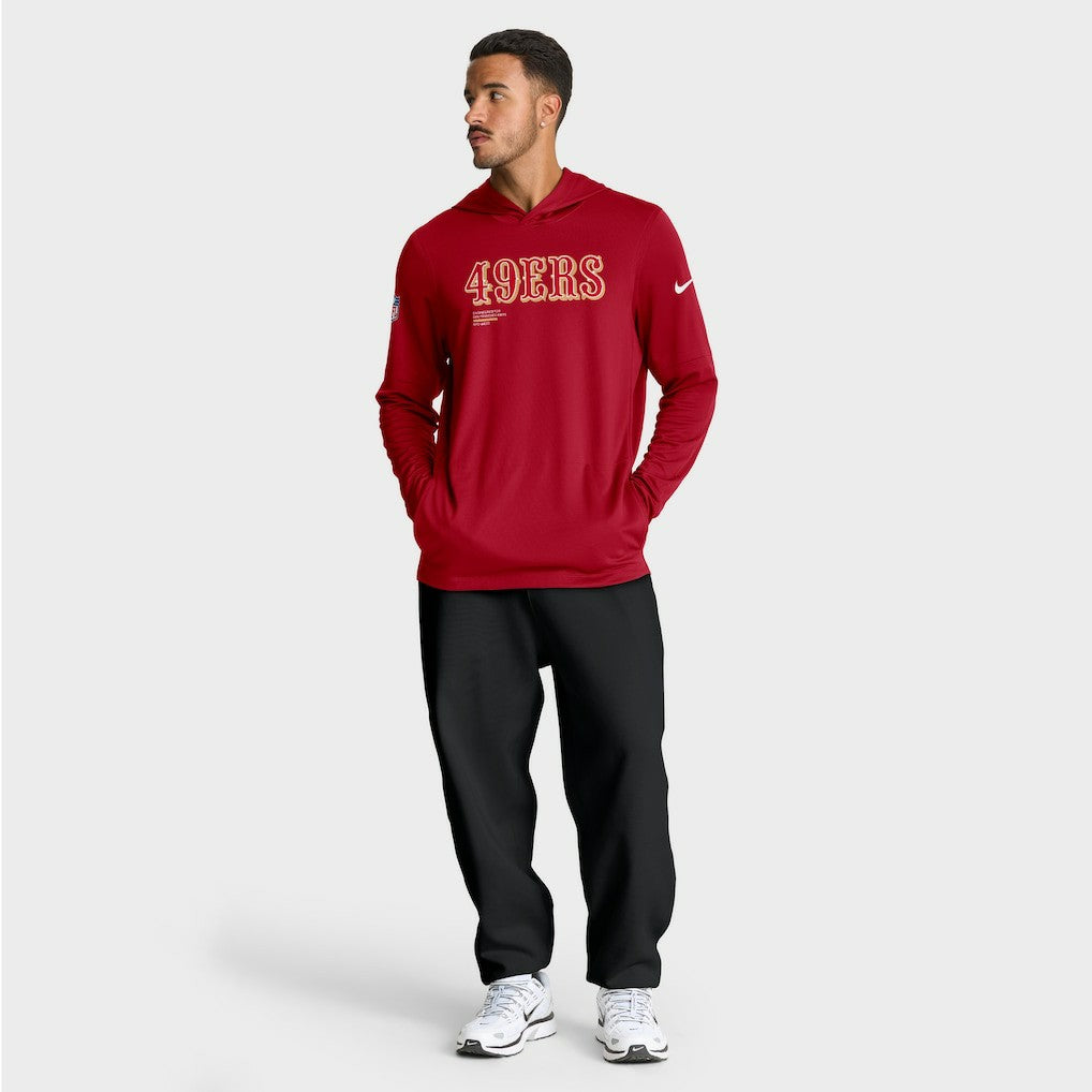 Big & Tall Sideline Dri-FIT Long Sleeve Hoodie T-Shirt - San Francisco 49ers