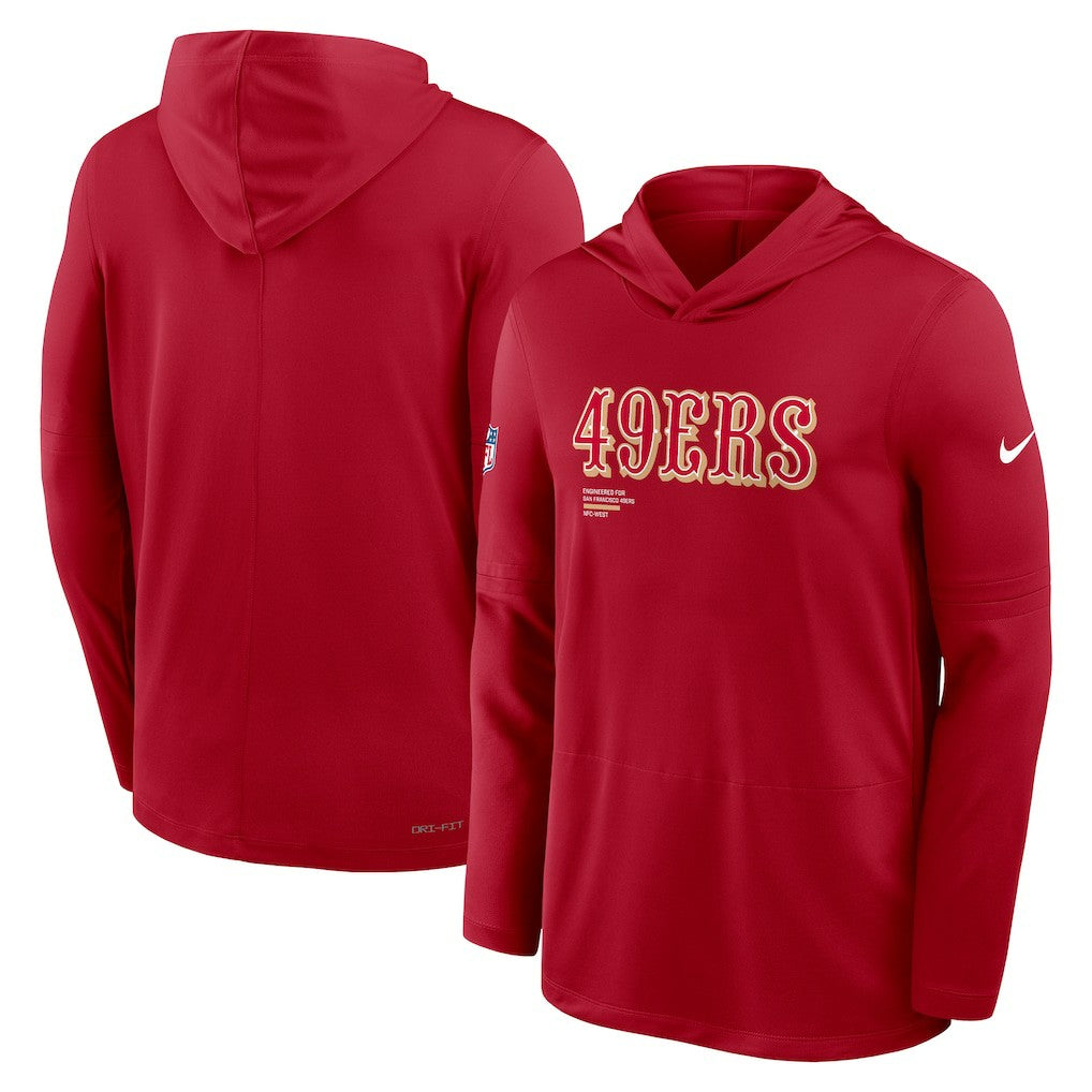 Big & Tall Sideline Dri-FIT Long Sleeve Hoodie T-Shirt - San Francisco 49ers