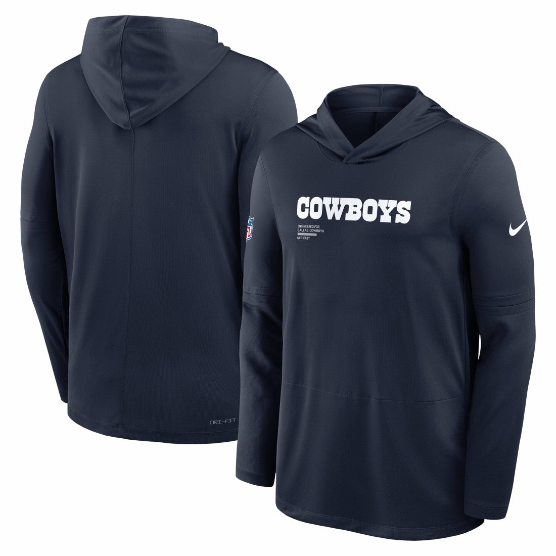 Big & Tall Sideline Dri-FIT Long Sleeve Hoodie T-Shirt - Dallas Cowboys