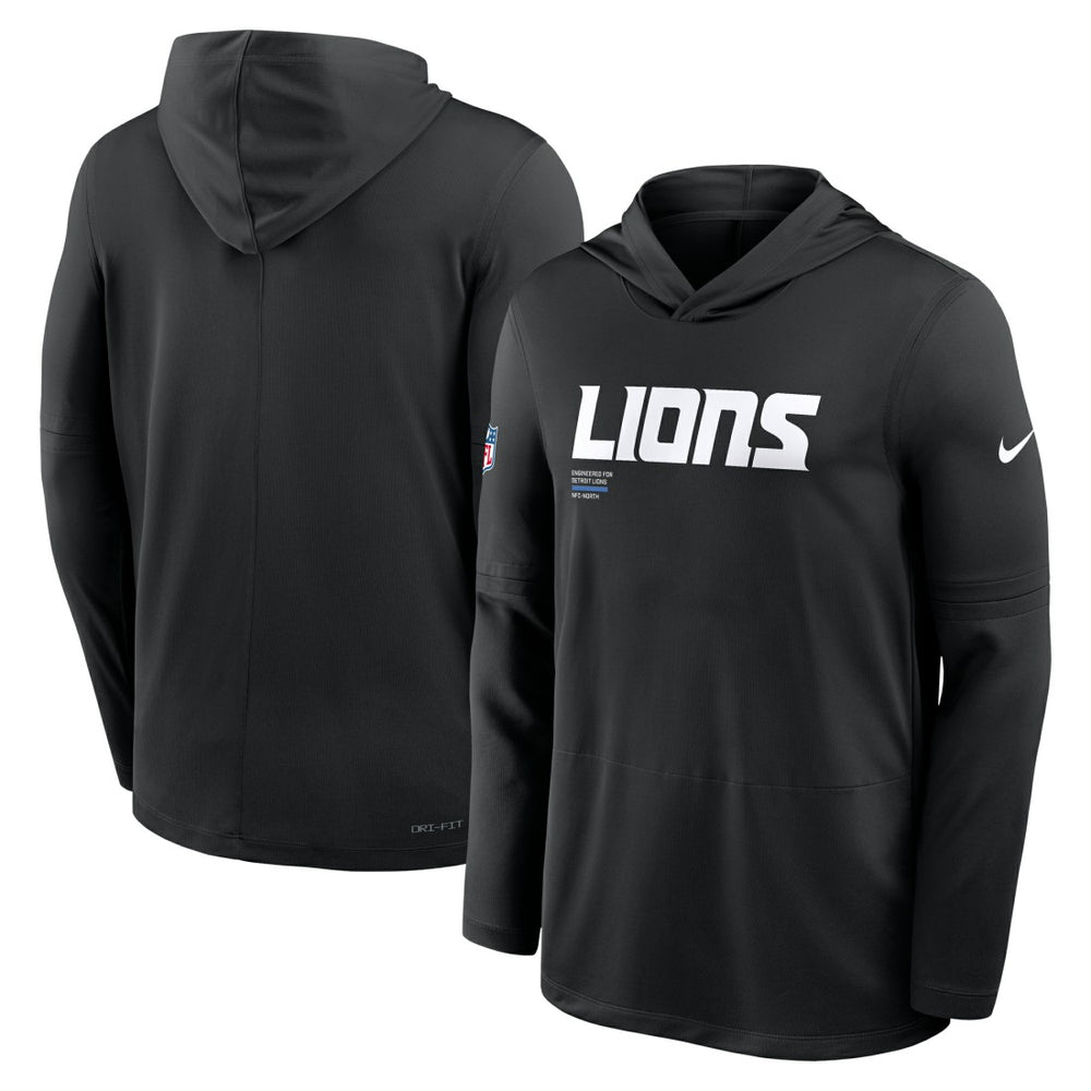 Big & Tall Sideline Dri-FIT Long Sleeve Hoodie T-Shirt - Detroit Lions