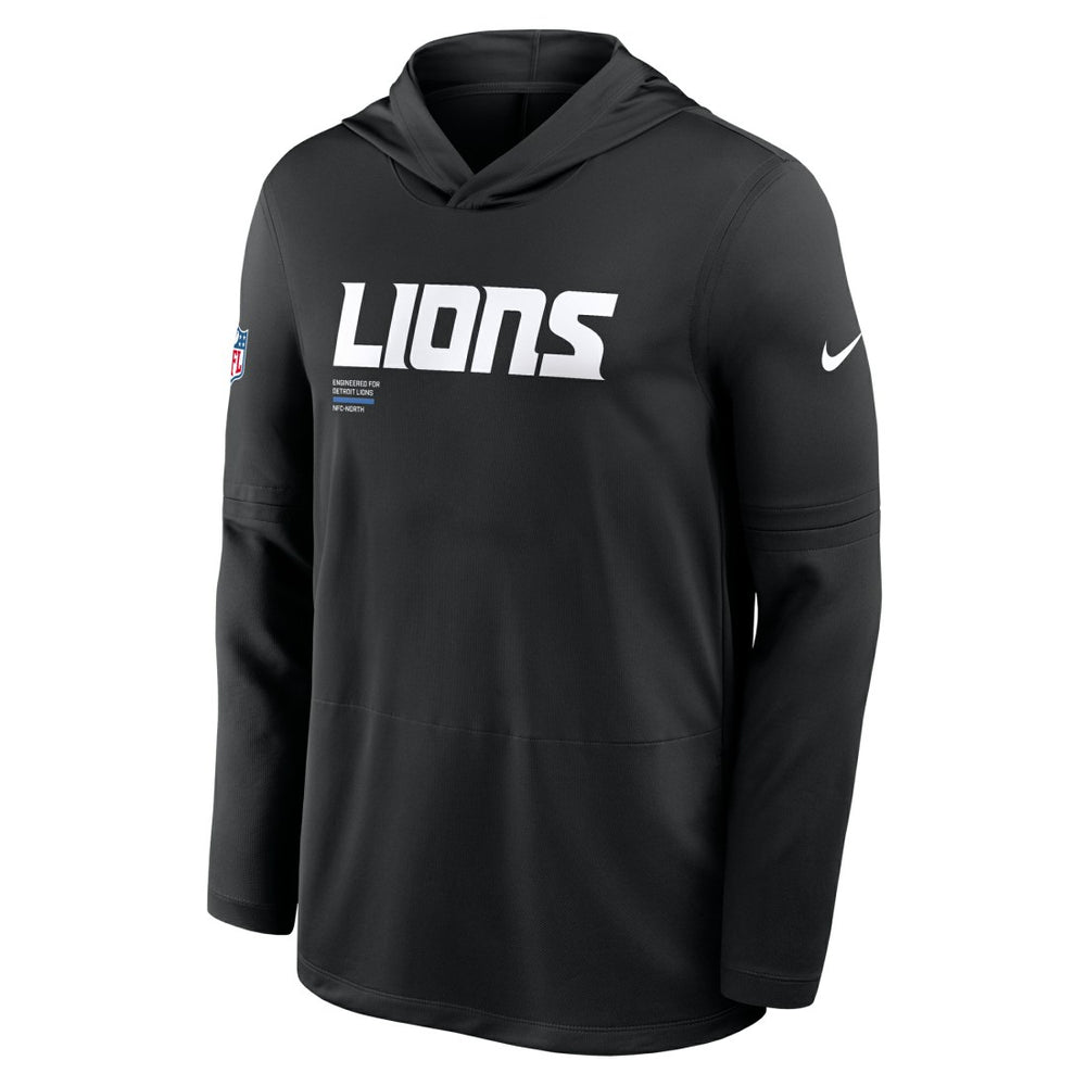 Big & Tall Sideline Dri-FIT Long Sleeve Hoodie T-Shirt - Detroit Lions