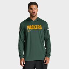 Big & Tall Sideline Dri-FIT Long Sleeve Hoodie T-Shirt - Green Bay Packers