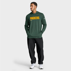 Big & Tall Sideline Dri-FIT Long Sleeve Hoodie T-Shirt - Green Bay Packers
