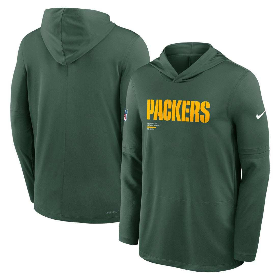 Big & Tall Sideline Dri-FIT Long Sleeve Hoodie T-Shirt - Green Bay Packers