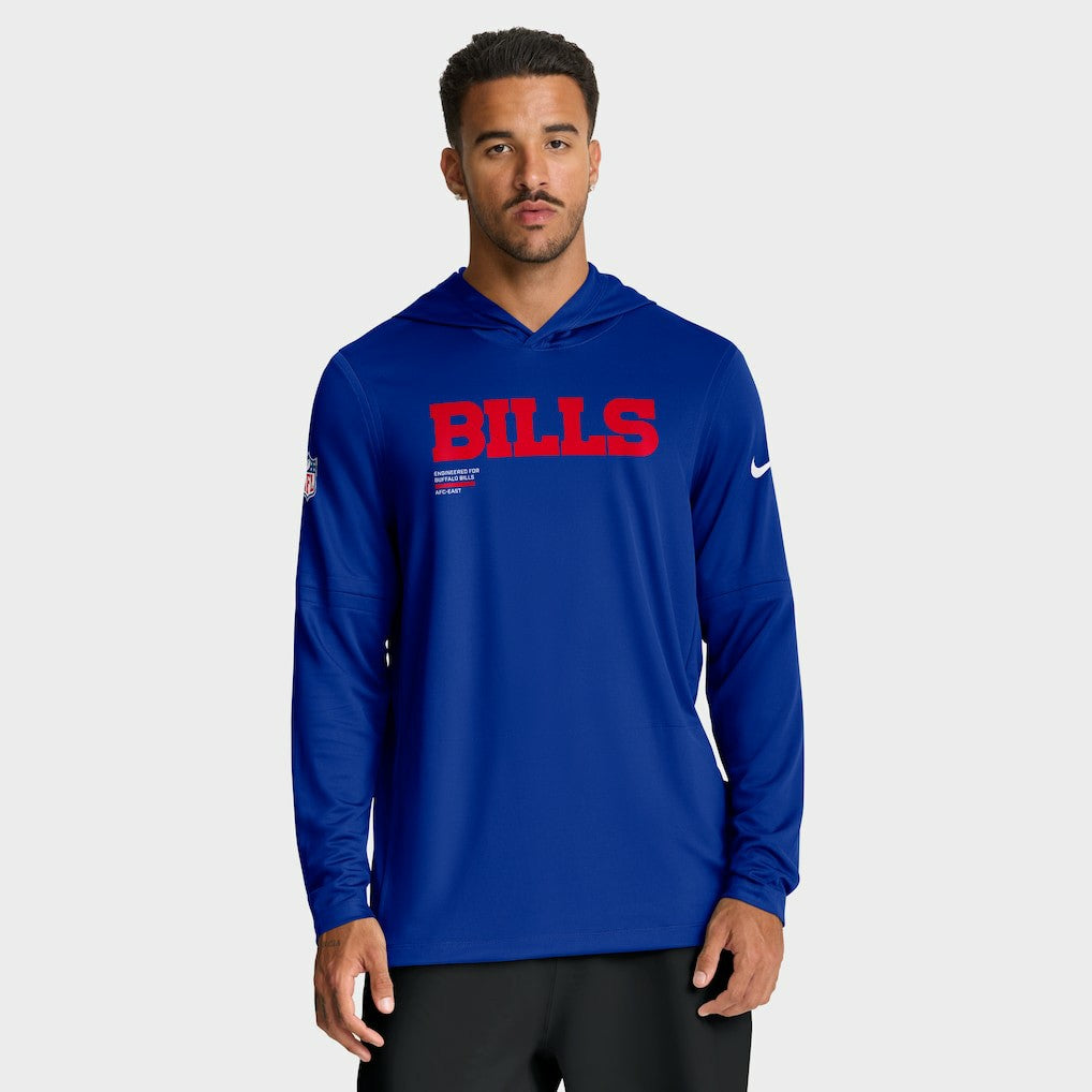 Big & Tall Sideline Dri-FIT Long Sleeve Hoodie T-Shirt - Buffalo Bills