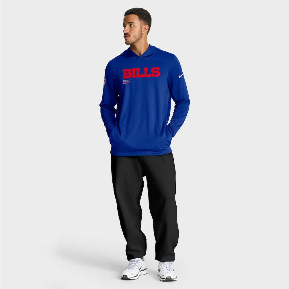 Big & Tall Sideline Dri-FIT Long Sleeve Hoodie T-Shirt - Buffalo Bills