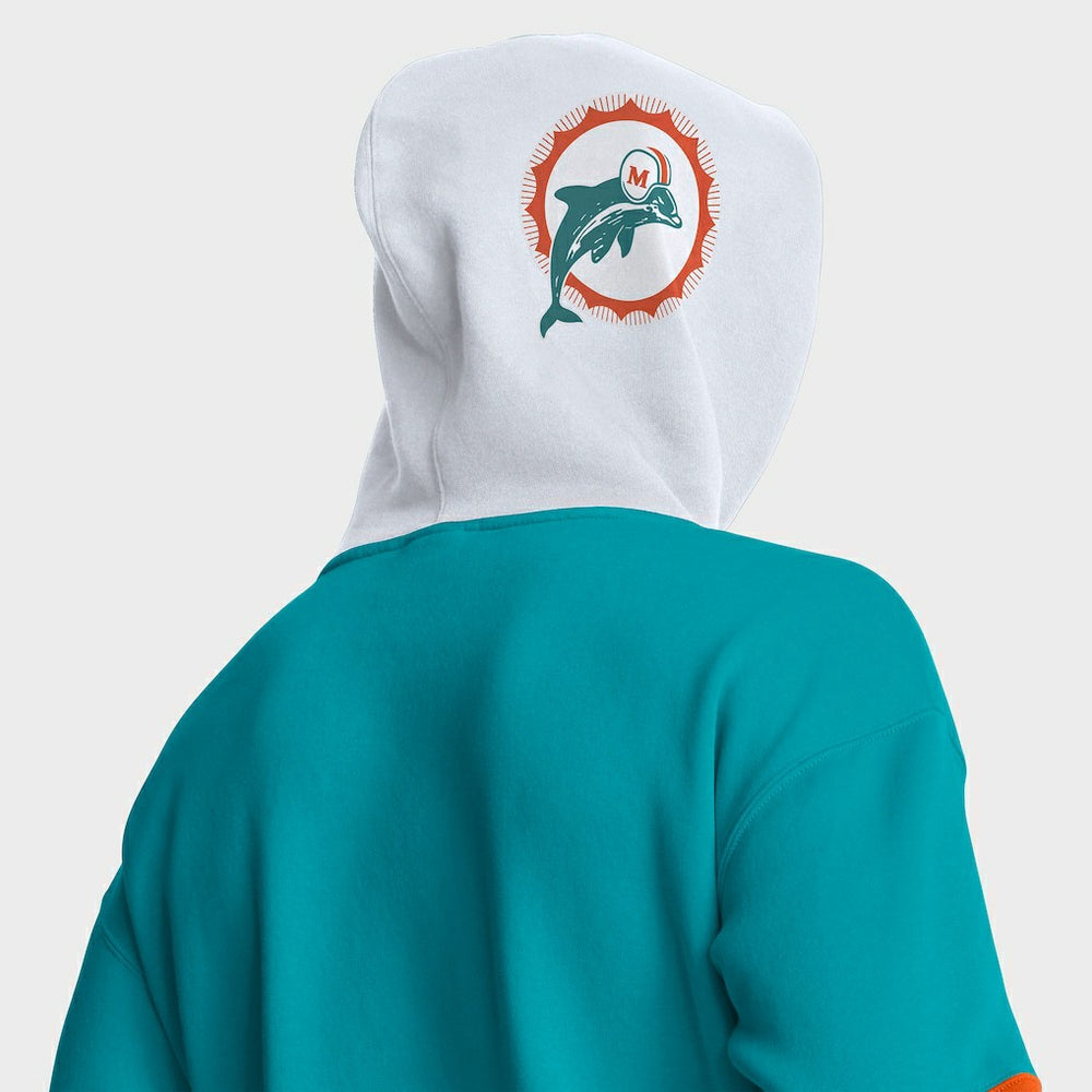 Helmet Retro Pullover Hoodie - Miami Dolphins