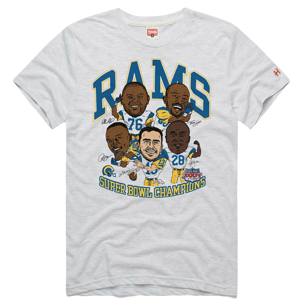 Homage Unisex Super Bowl XXXIV Champs Player Graphic Tri-Blend T-Shirt - Los Angeles Rams